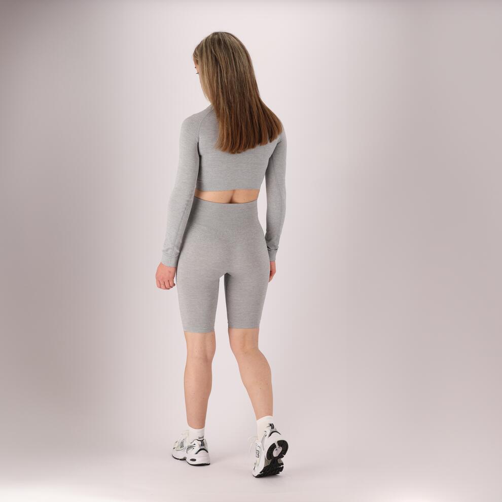 Xtreme - Crop top de sport femme - Manches longues - Gris - 1 pièce - Haut de 3/7