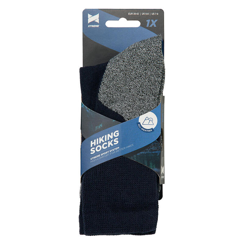 Morethansocks - Chaussettes de marche/randonnée - Multi marine - 2 paires -