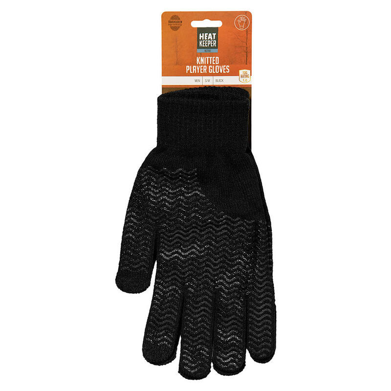 Heatkeeper - Gants de sport tricotés pour hommes - Noir - 1 paire