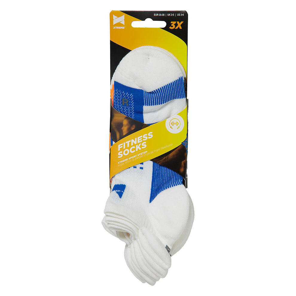 Xtreme - Chaussettes de sport fitness - Unisexe - Multi Blanc - 3 paires - 5/7