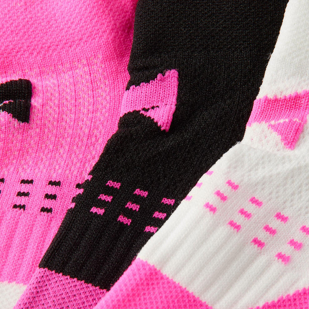 Xtreme - Chaussettes baskets fitness - Unisexe - Multi rose - 3 paires - 5/7