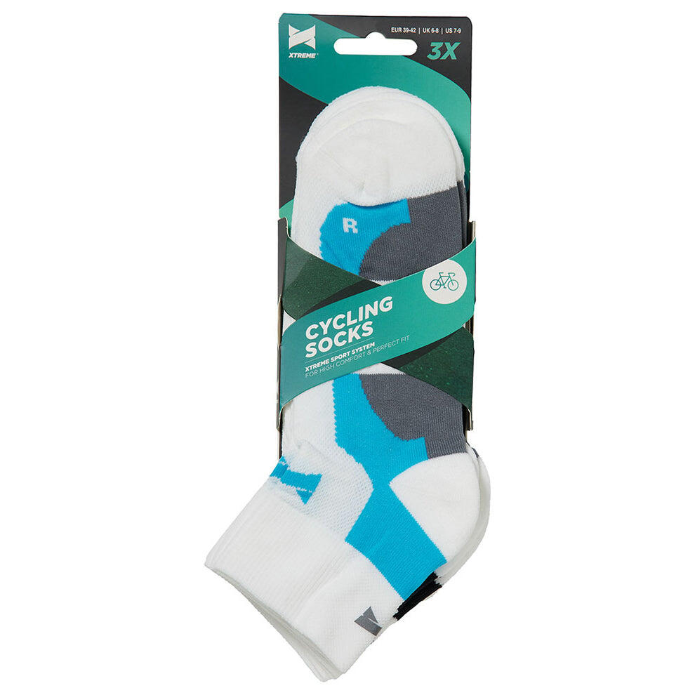 Xtreme - Chaussettes de cyclisme - Multi Blanc - 3 paires - Chaussettes de 7/7