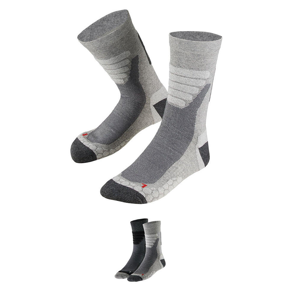 Xtreme - Wandelsokken Unisex - Multi grijs - 2-Paar - Wandelsokken heren & dames 5/7