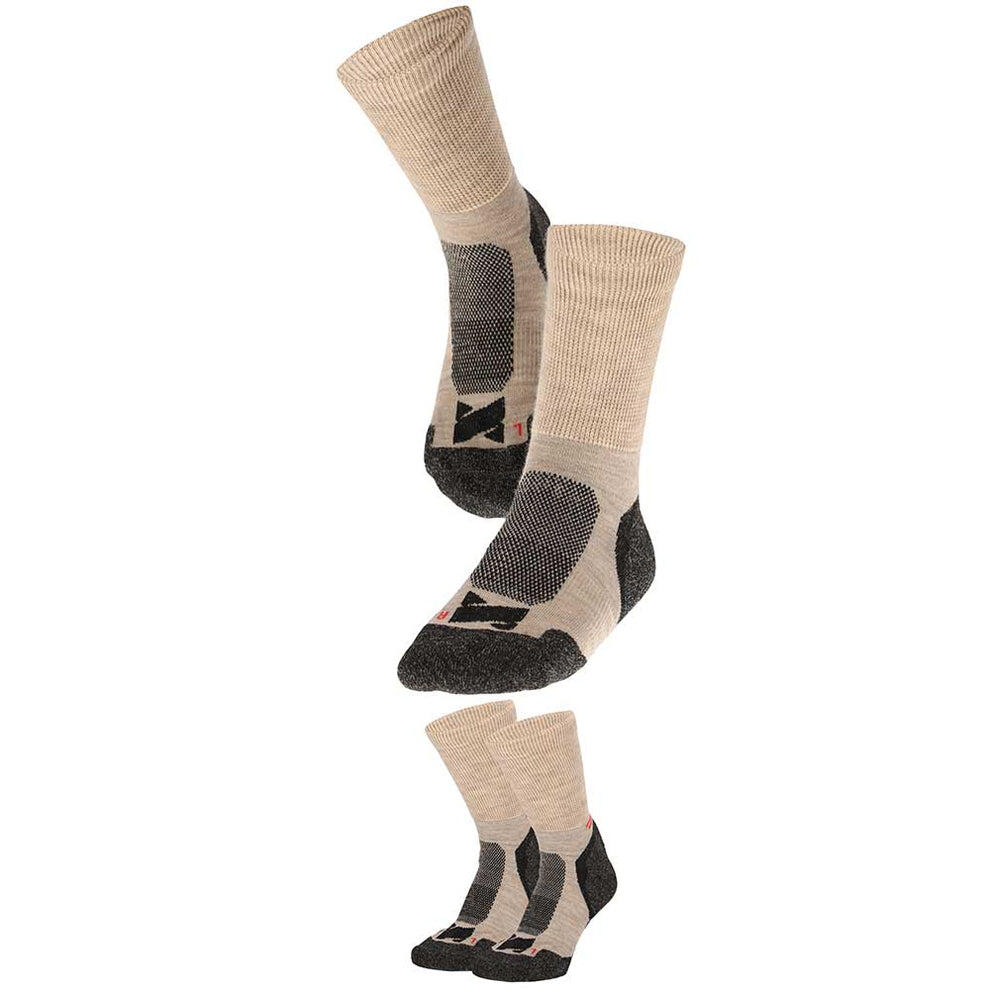 Xtreme - Hiking sokken Wol - Beige - 4-Paar - Multipack Hiking sokken 5/7