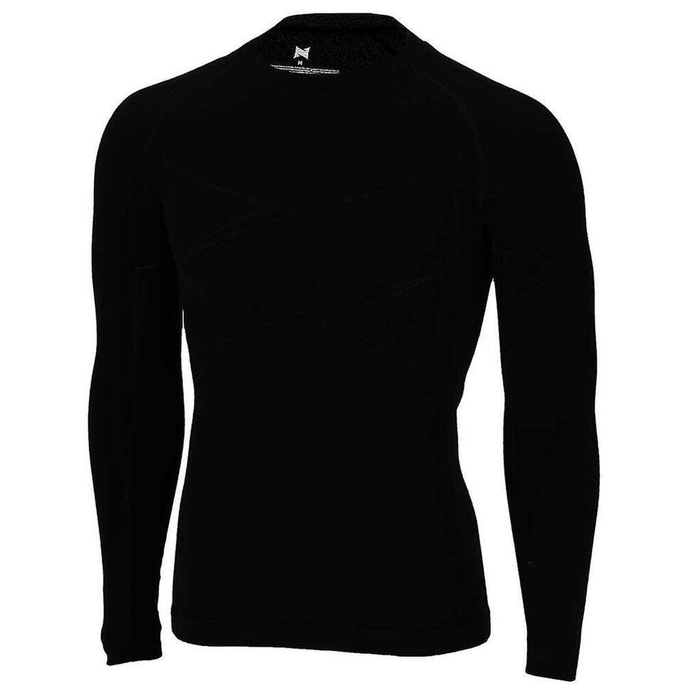 Termo (na dole) T-shirt męski - Czarny - Wełna Merino Premium - 1-częściowy