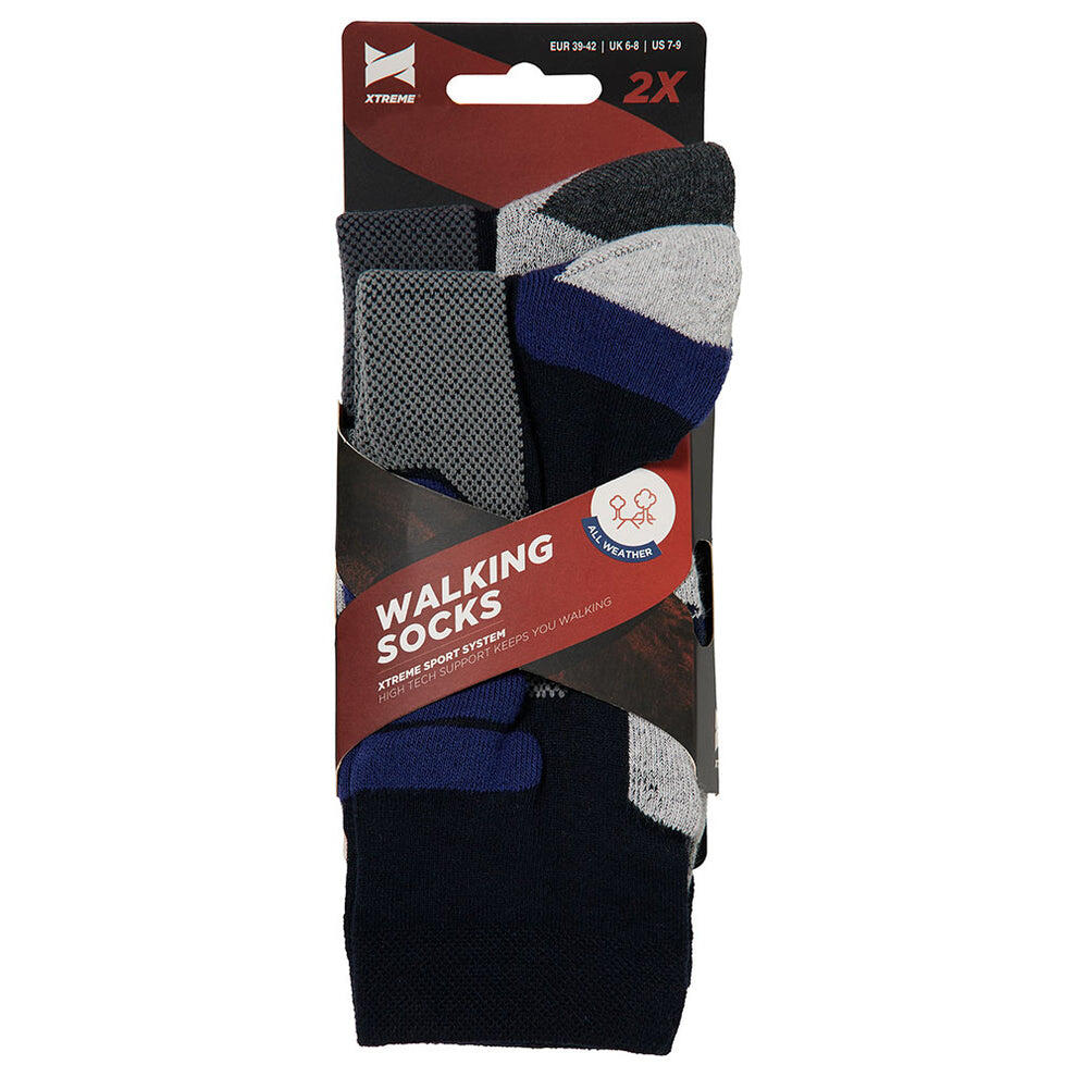 Xtreme - Calzini da trekking unisex - Multi blu - 2 paia - Calzini da trekking 6/7
