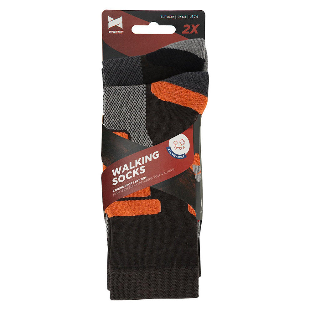 Xtreme - Wandelsokken Unisex - Multi groen - 2-Paar - Wandelsokken heren & dames 6/7
