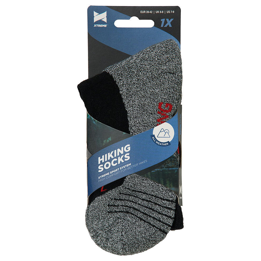 Xtreme - Wandel/Hiking sokken - Multi Zwart - 1-Paar - Unisex Wandelsokken 6/7