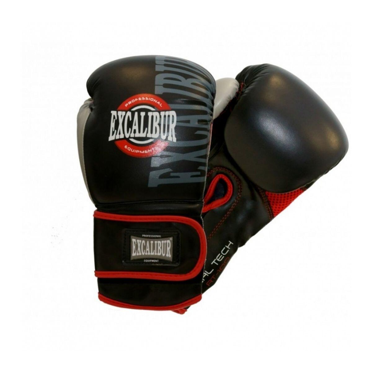 GORILLA SPORTS Guantes Boxeo Excalibur Gris/Negro PRO 10 Oz
