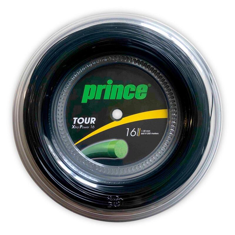 Bobina cordaje de tenis monofilamento TOUR XP 16 Prince negro 200 m