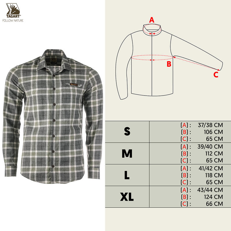 Cămașă de vânătoare pentru bărbați Tagart Moss SLIM, flanelată