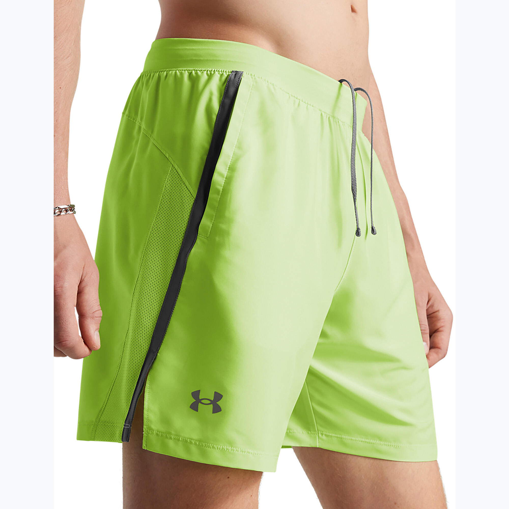 Mens Launch 2 in 1 Running Shorts (Green) 4/5