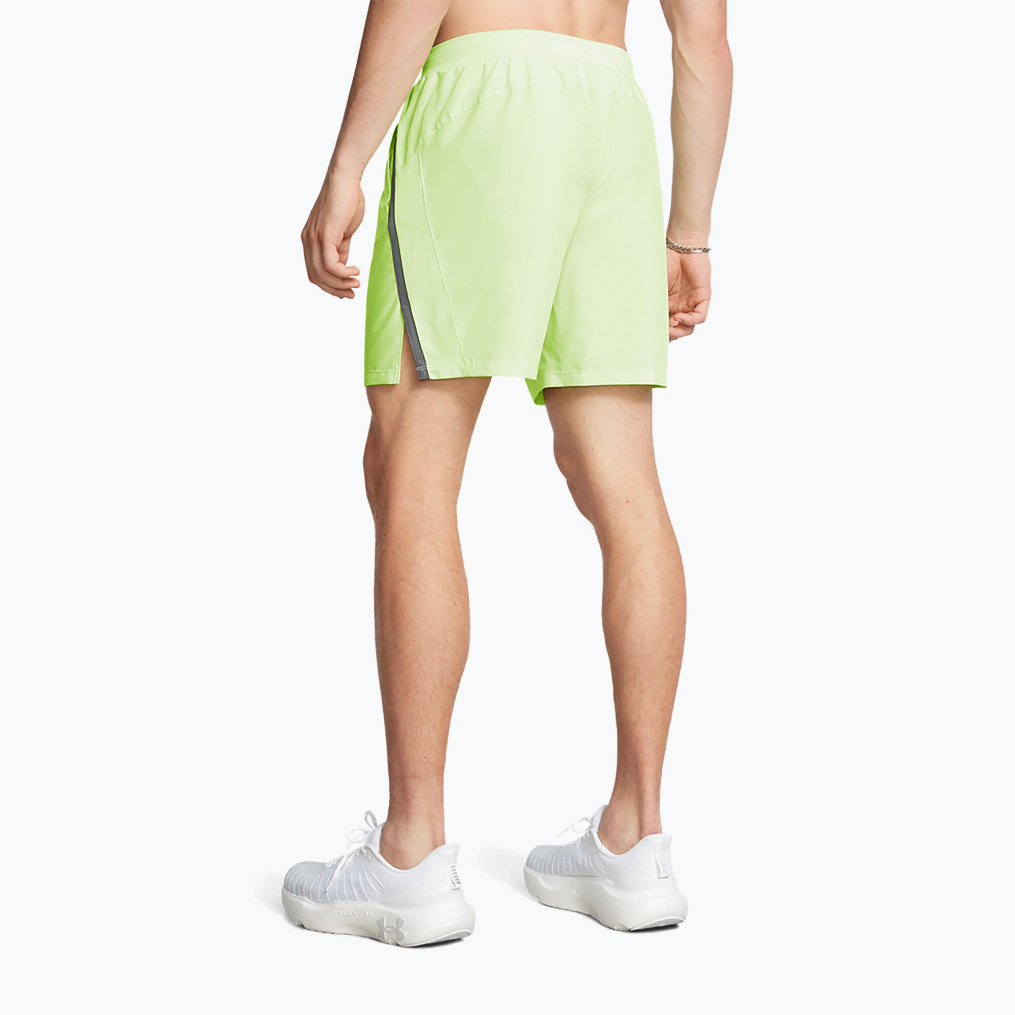 Mens Launch 2 in 1 Running Shorts (Green) 3/5