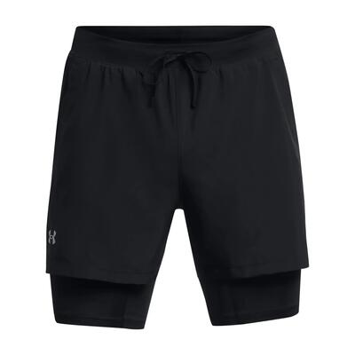 Under armour launch 5inch 2-in-1 shorts zwart heren