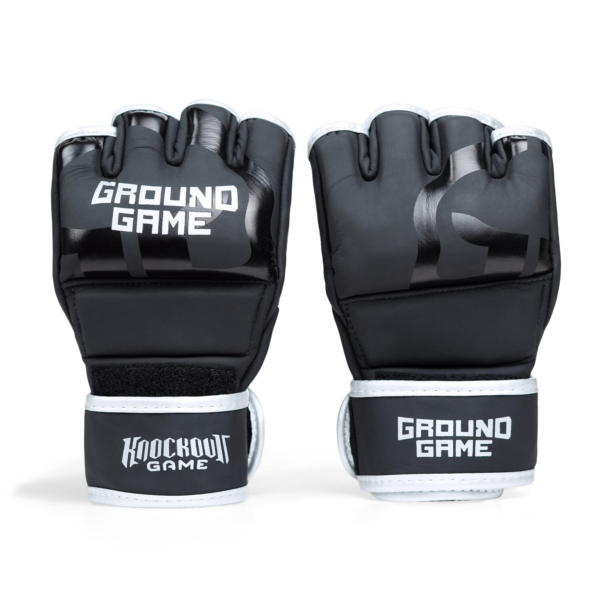 Rękawice MMA Ground Game Silver PRO bez kciuka 2/5