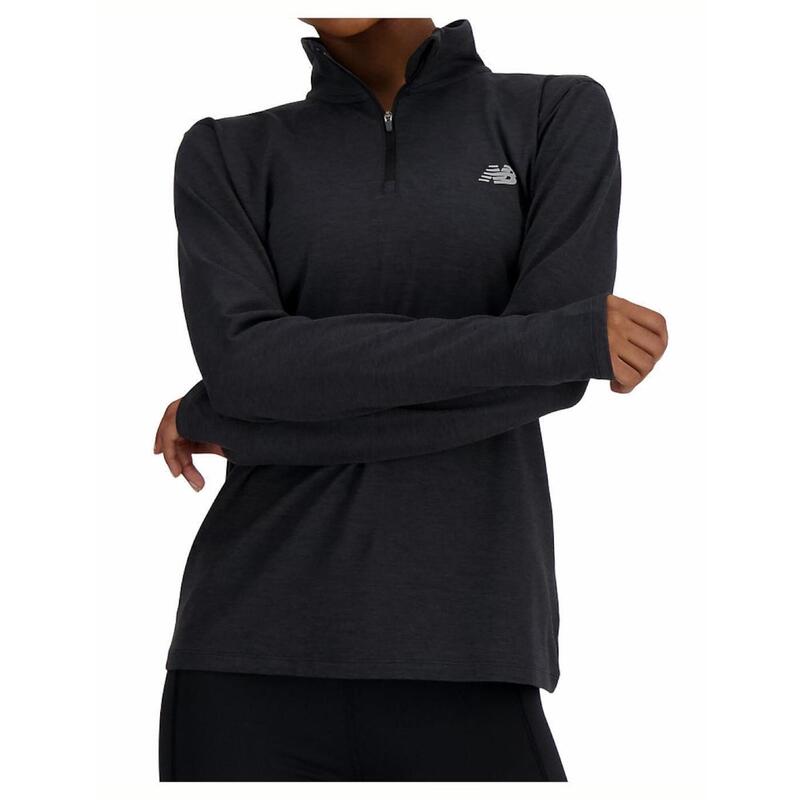 Camiseta para Mujer New balance Sport ess space dye q zip Negro