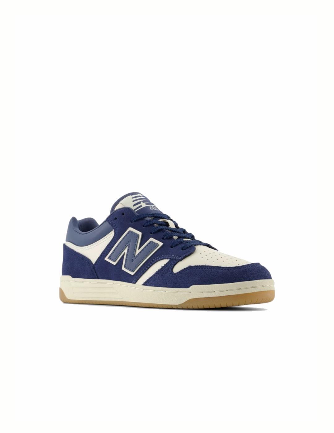 Chaussures pour hommes New Balance 480lpc en cuir bleu 3/6