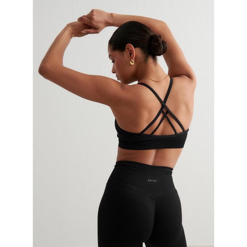 Sportbeha Shape Seamless Cross Back Yoga Dames Zwart aim'n