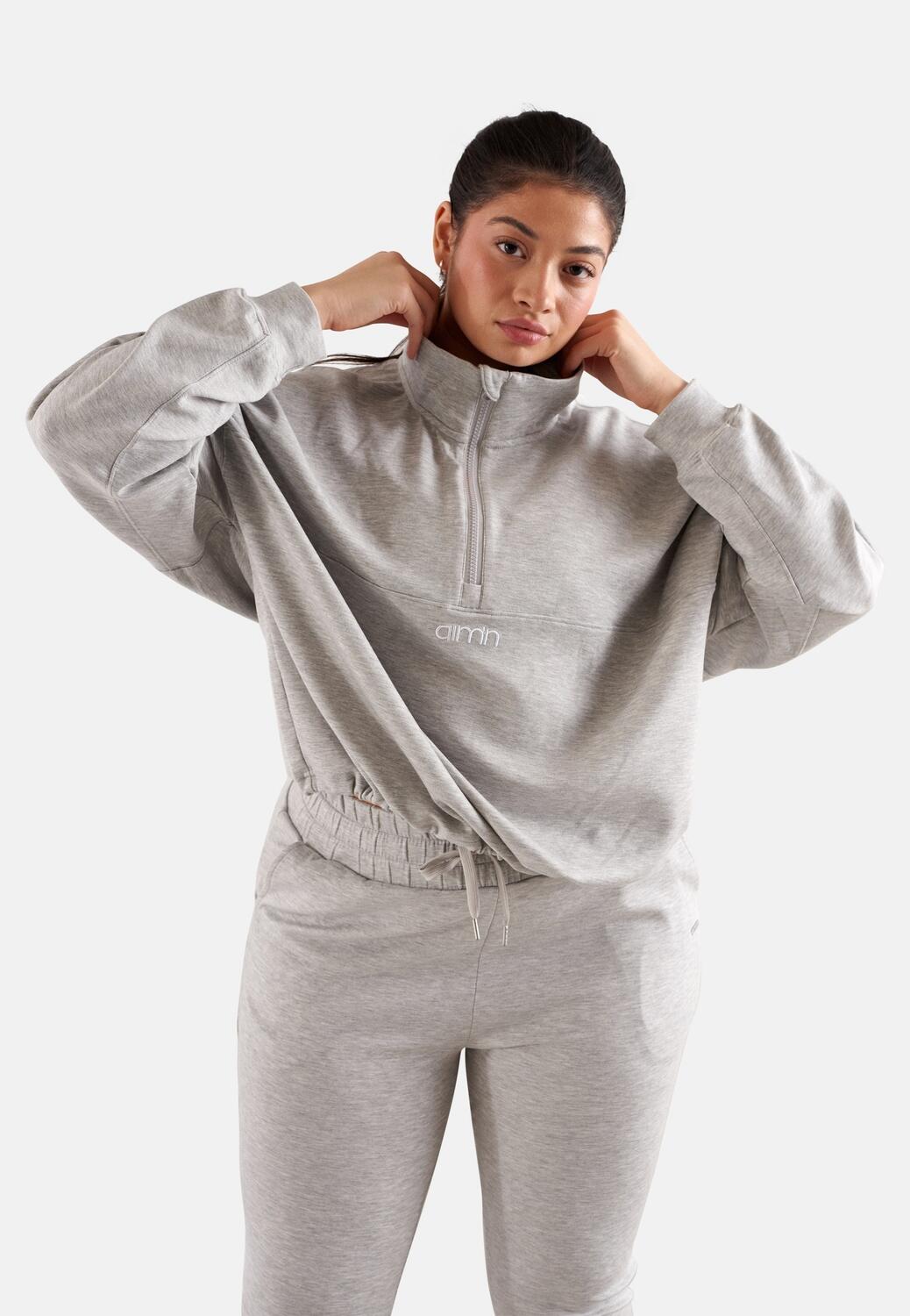Emski - skipully Dames - trui met kwart rits - voor onder de skijas - zwart/wit