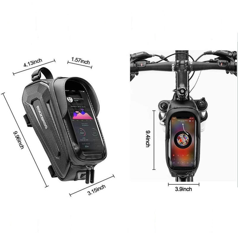 Bolsa de bicicleta Rockbros B68-1 com bolso para telefone 1.7l - preta
