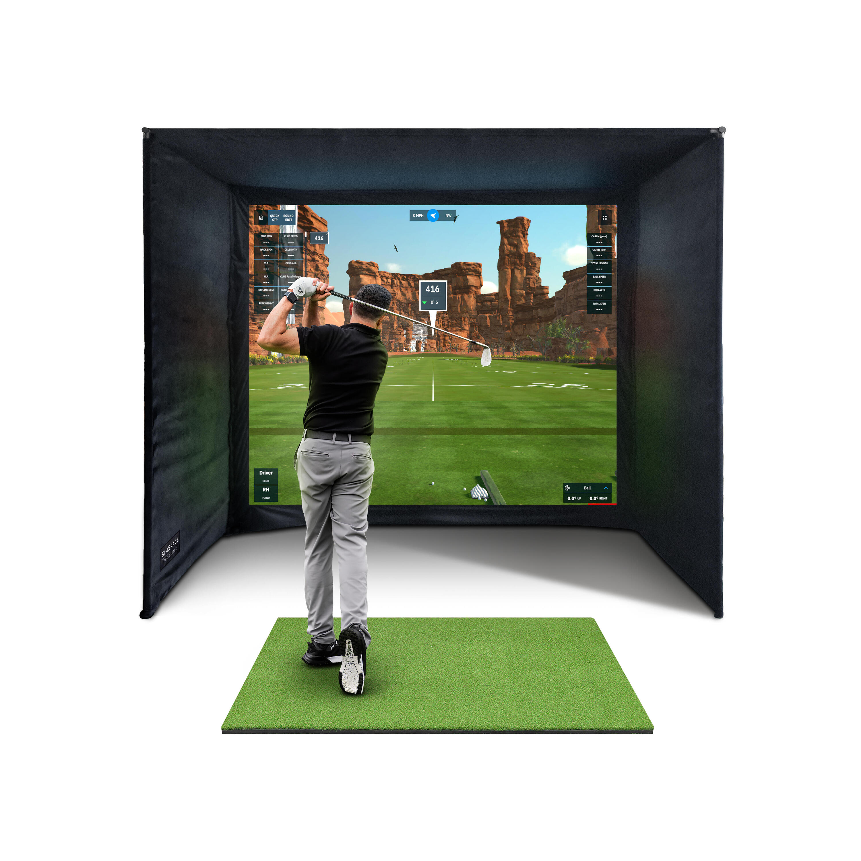 SIMSPACE  Golf Simulator Enclosure With Impact Screen 3 x 2.5 x 1.5m