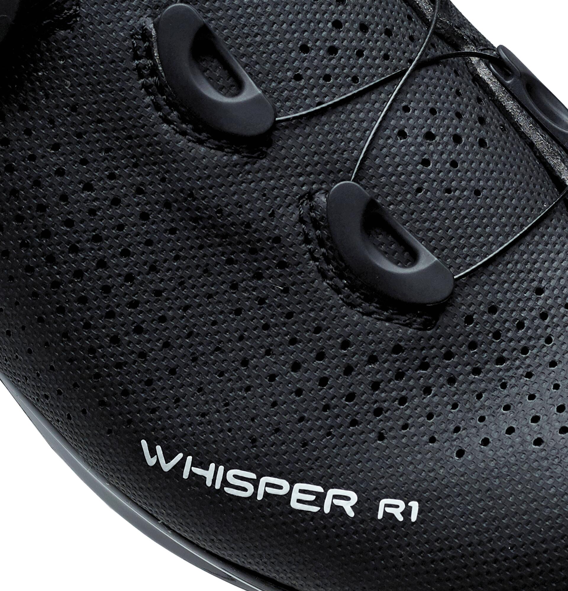 Scarpe Ciclismo Strada Whisper R1 Nylon Nero 6/7