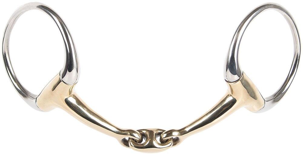 HARRYS HORSE Bustrens Dubbelgebroken Anatomisch Gold Brass - Bit - 13mm -