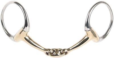 Bustrens dubbelgebroken anatomisch gold brass - bit - 13mm -