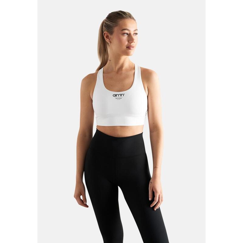 Soutien-gorge de sport Edge Core Racerback Yoga Femme Blanc aim'n