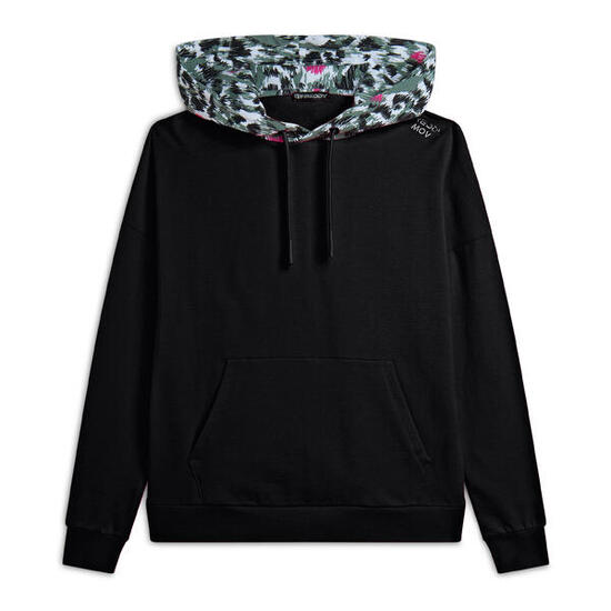 Felpa donna comfort fit con cappuccio maculato