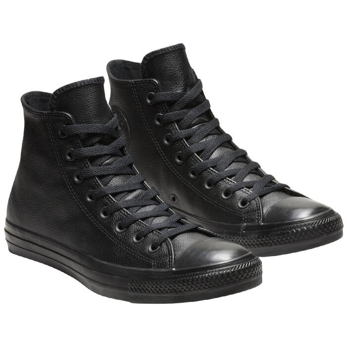 CONVERSE UNISEX CHUCK TAYLOR ALL STAR LEATHER HIGH (BLACK MONO)