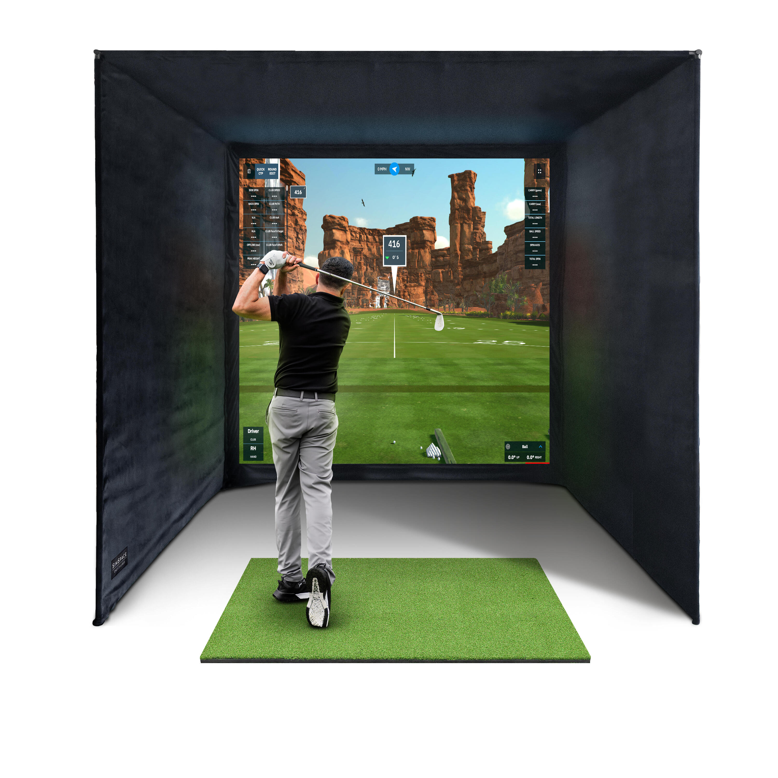 SIMSPACE  Golf Simulator Enclosure With Impact Screen 3 x 3 x 3m