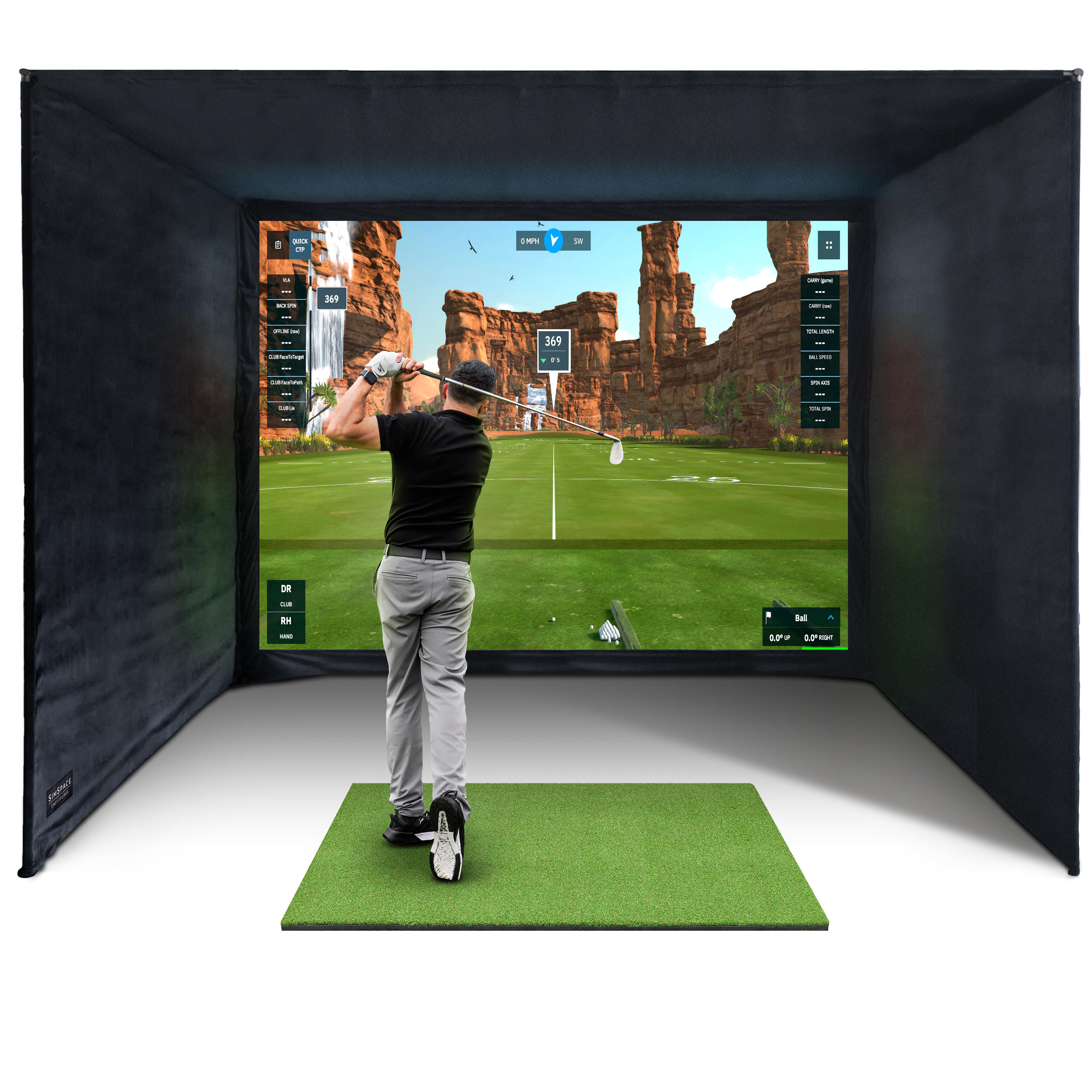 Golf Simulator Enclosure With Impact Screen 4 x 3 x 3m