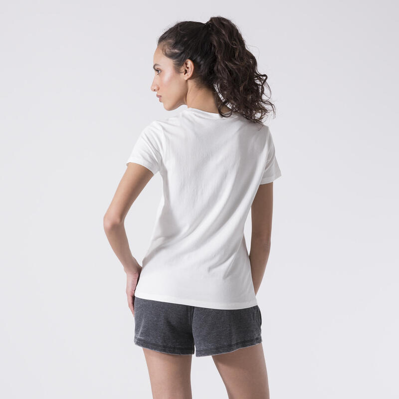 T-SHIRT BOXE MINIMALISTE OFF WHITE COTON, MODAL, ÉLASTHANE