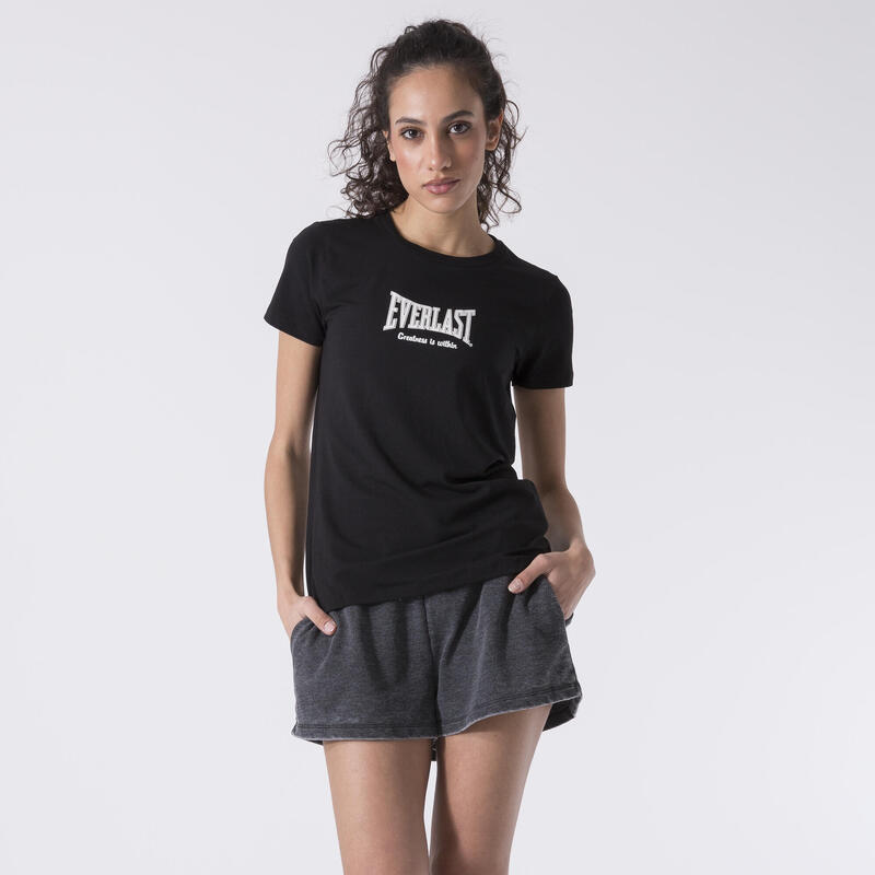 T-SHIRT BOXE MINIMALISTE BLACK COTON, MODAL, ÉLASTHANE