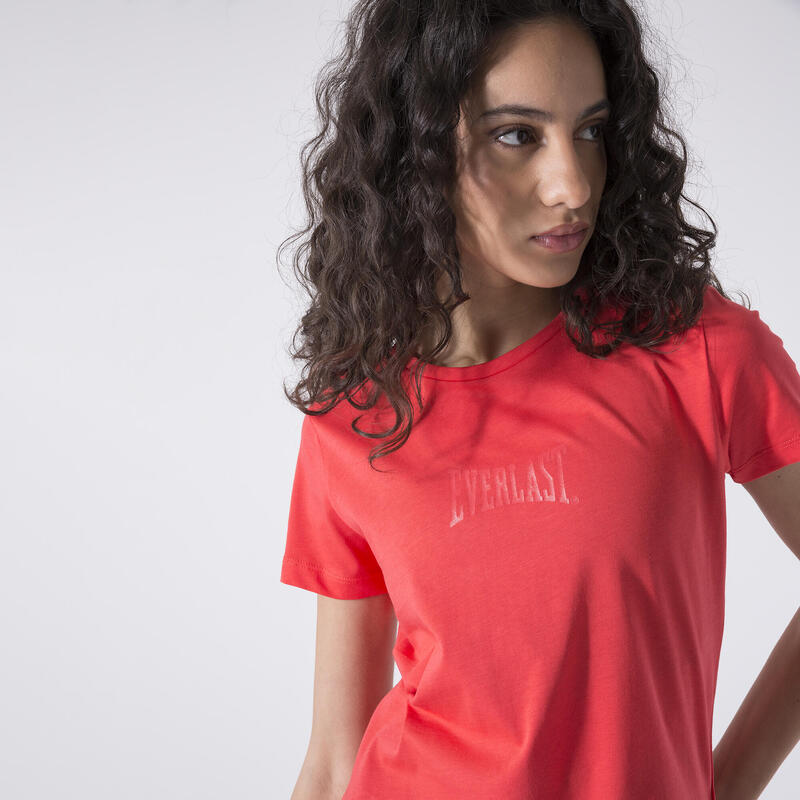 BASIS T-SHIRT IN JERSEY RED CORAL KATOEN