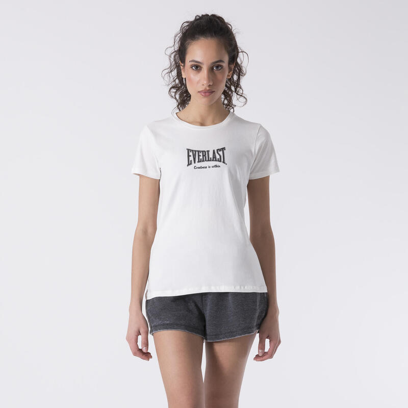 T-SHIRT BOXE MINIMALISTE OFF WHITE COTON, MODAL, ÉLASTHANE