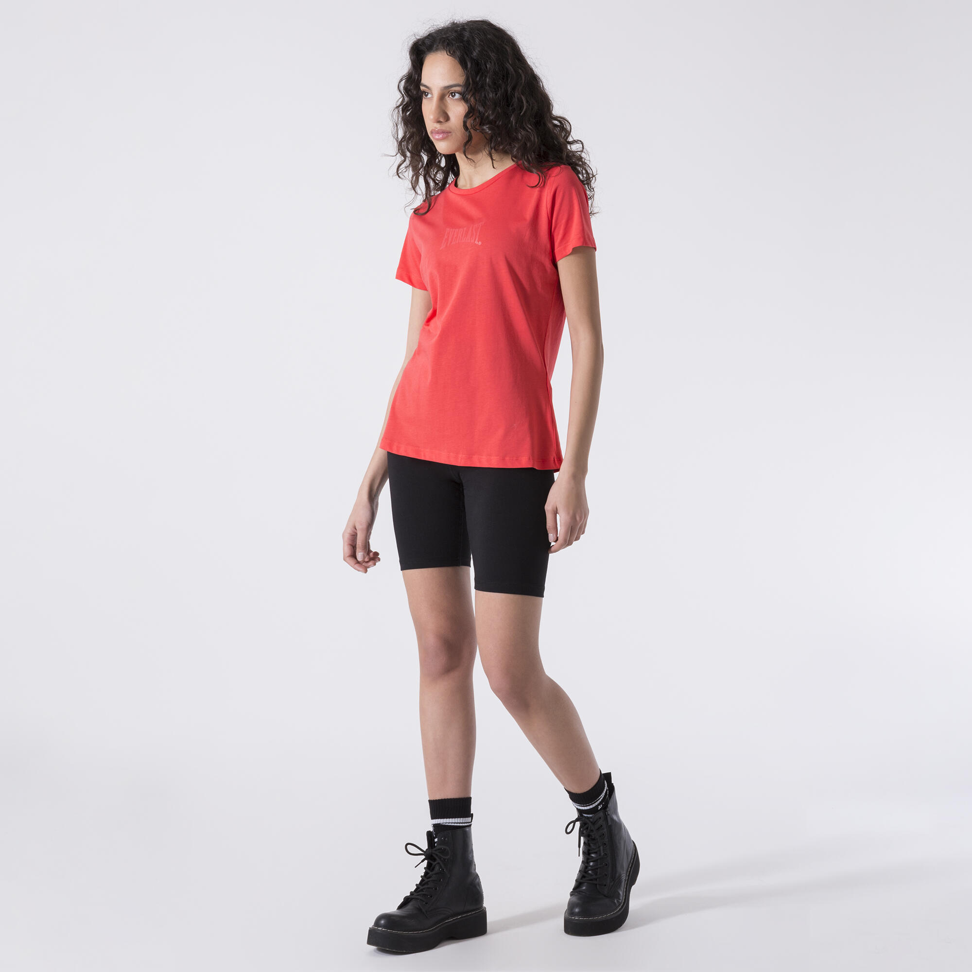 T-SHIRT BASIC IN JERSEY ROSSO CORALLO COTONE 2/6