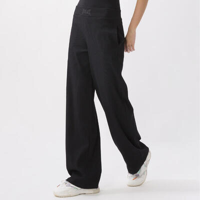 PANTALONE PALAZZO IN COSTINA STRETCH FUXIA COTONE. ELASTAN