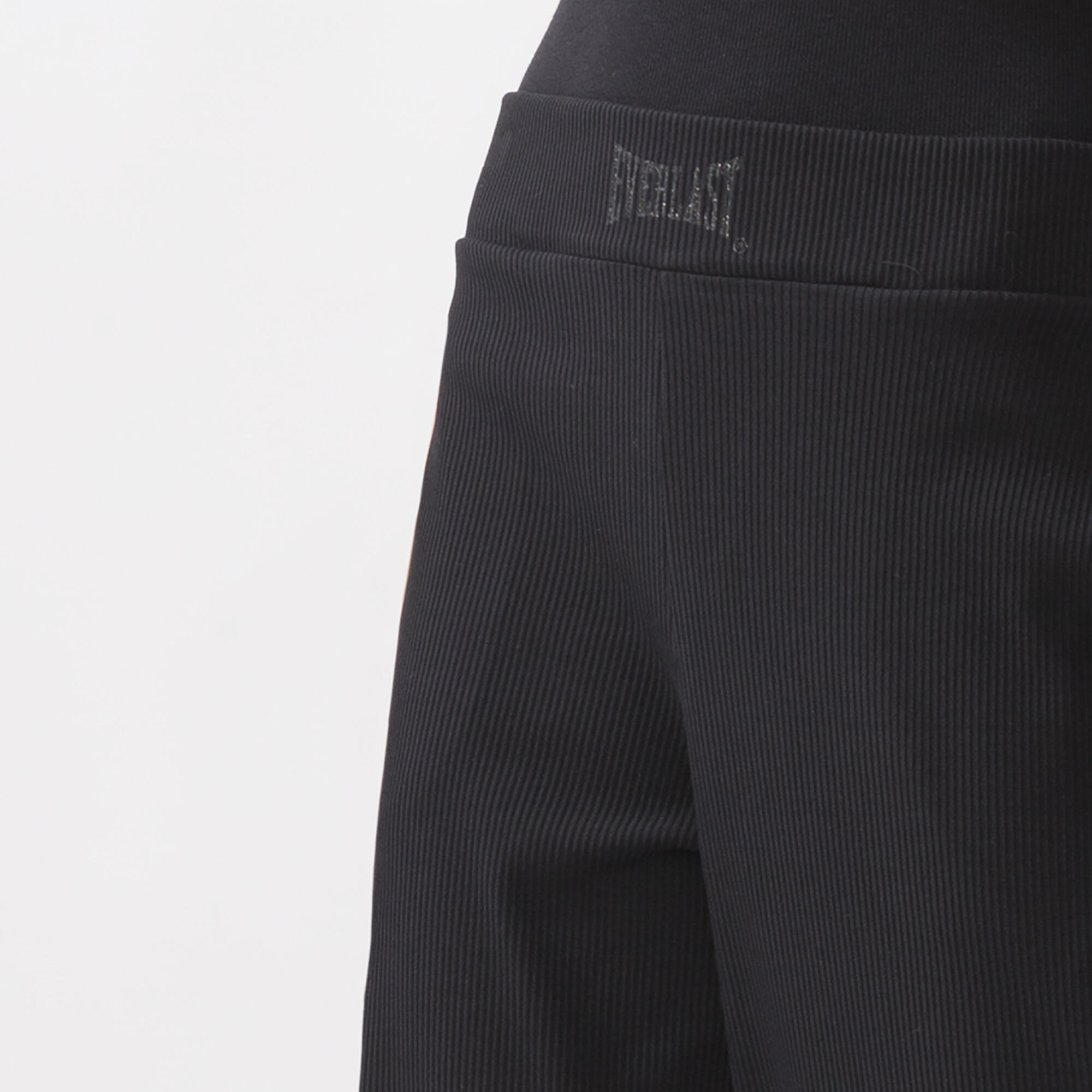 PANTALONE PALAZZO IN COSTINA STRETCH NERO COTONE, ELASTAN 6/6