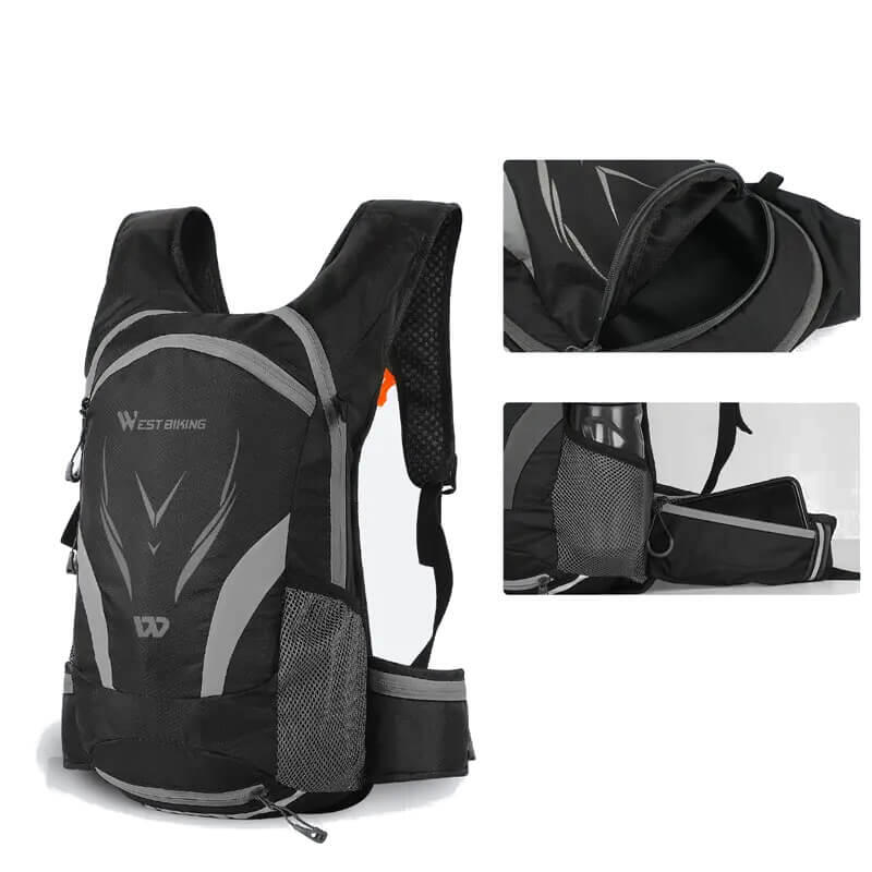 Rucsac pliabil, ultra usor, impermeabil, buzunar sistem hidratare,16L, negru+gri