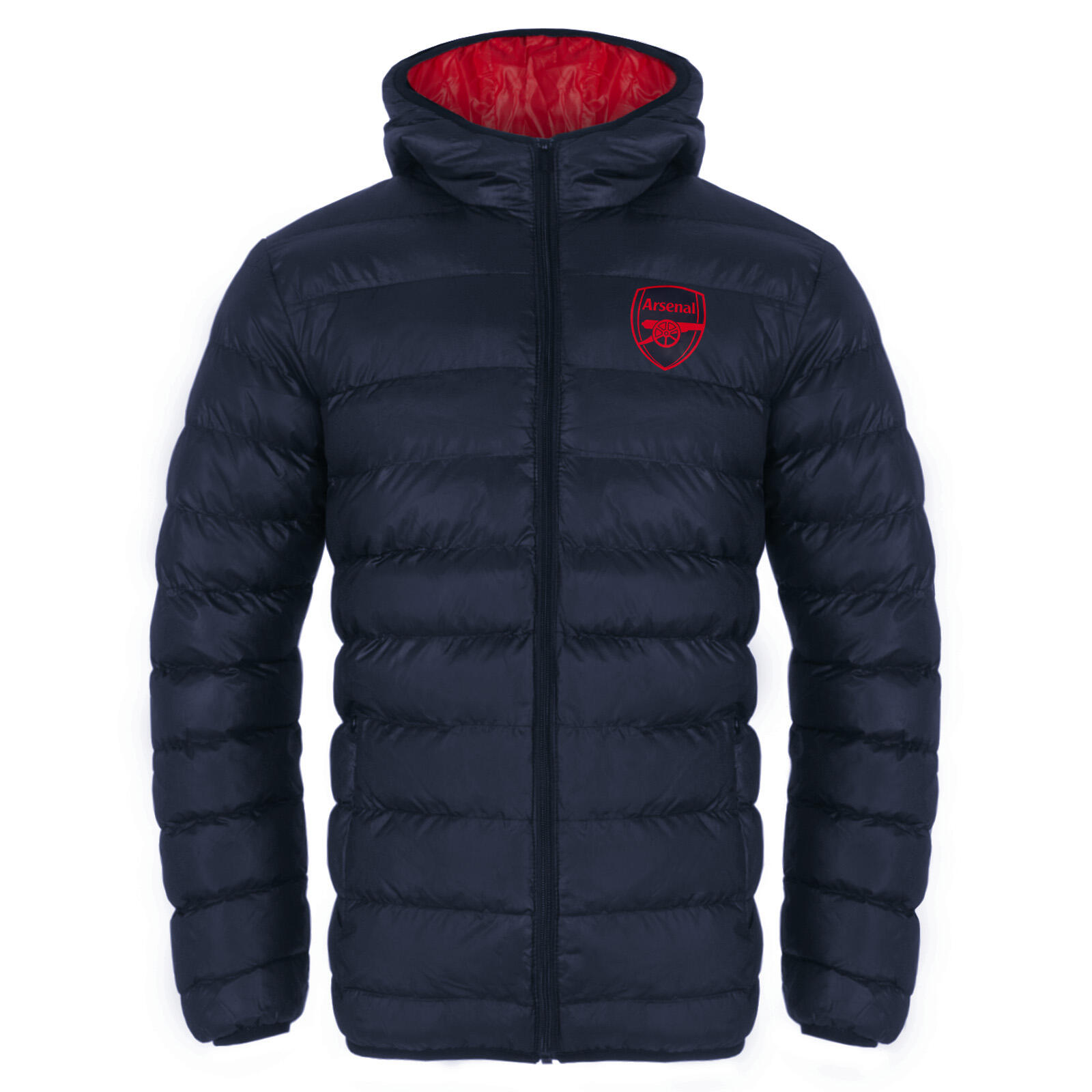 Arsenal FC Mens Jacket Hooded Winter Quilted OFFICIAL Football