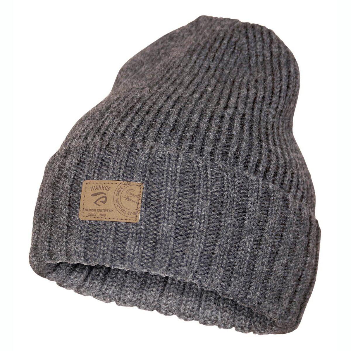 Rib gebreide muts van wol Ipsum Grey - One Size - Grijs 1/4