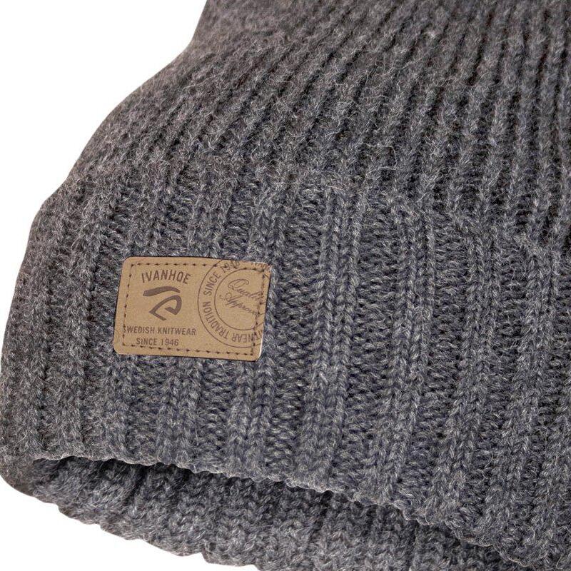 Rib gebreide muts van wol Ipsum Grey - One Size - Grijs 2/4