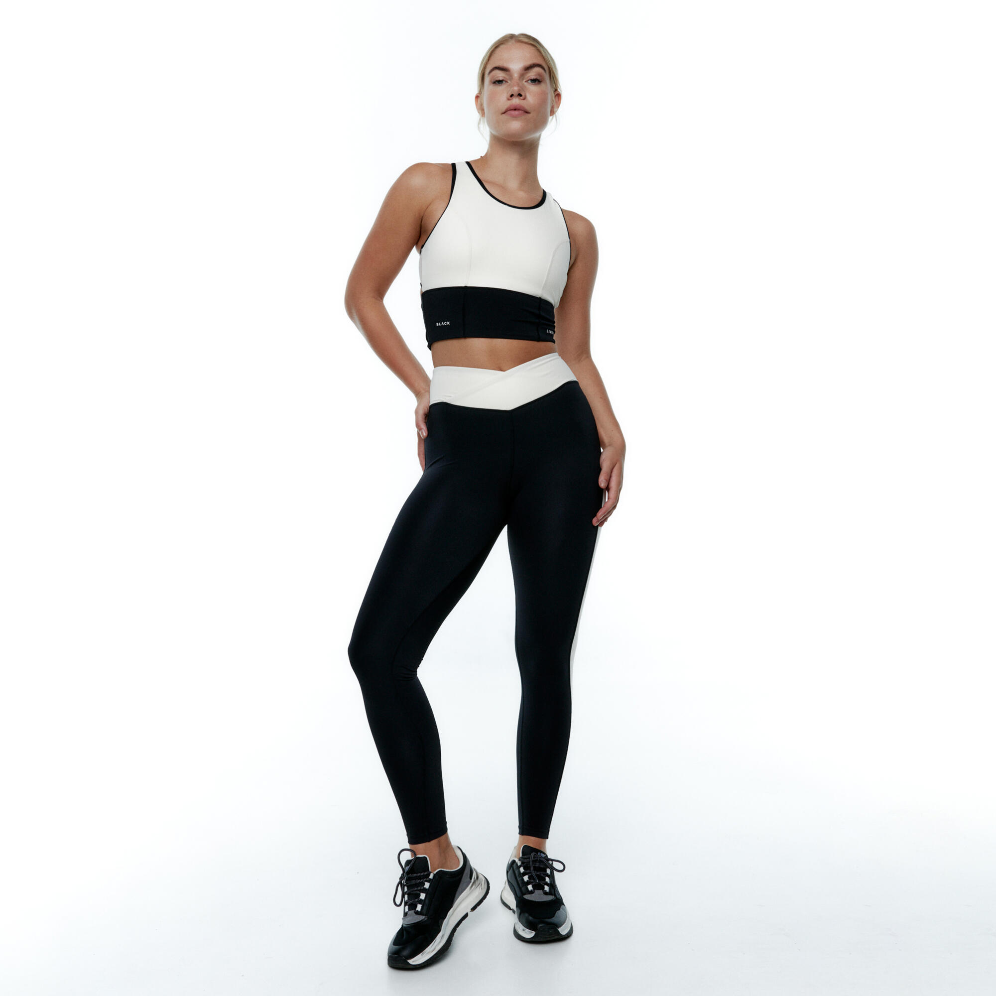 Conjunto desportivo top+legging shadow line das mulher black limba
