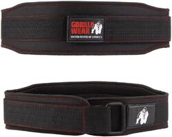 4 Inch WoPour des hommes Ceinture de levage - Noir/Rouge Stitched
