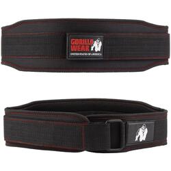 4 Inch WoPour des hommes Ceinture de levage - Noir/Rouge Stitched