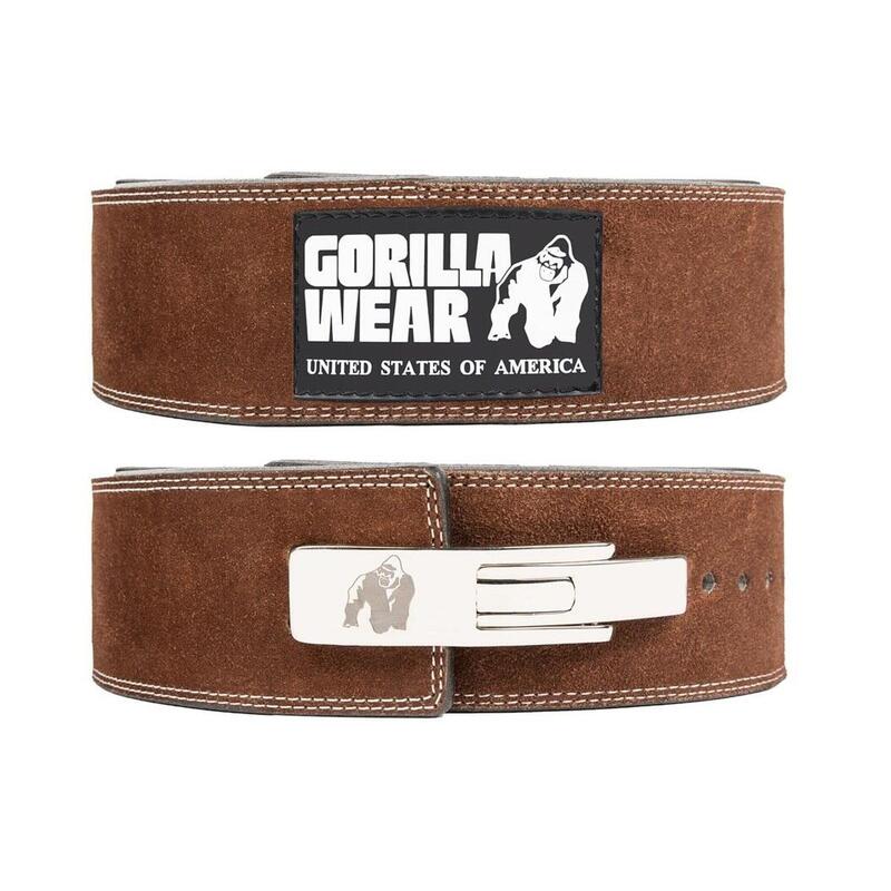 4 Inch Leather Lever Belt - Brown /XL