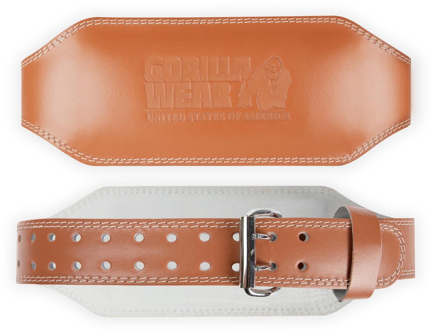 GORILLA WEAR Cintura di sollevamento in pelle imbottita da 6 pollici- Marrone