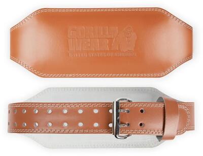 6 inch padded leather lifting belt - bruin